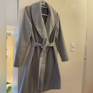 Elegant Gray Belted Coat